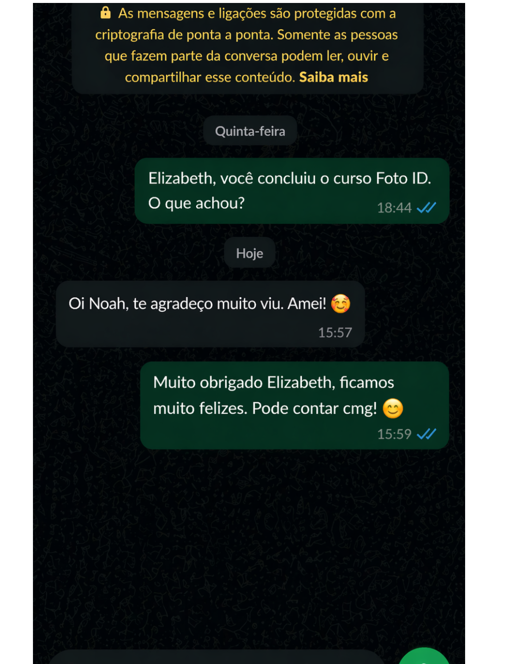 Depoimento de aluno do curso Foto ID 3